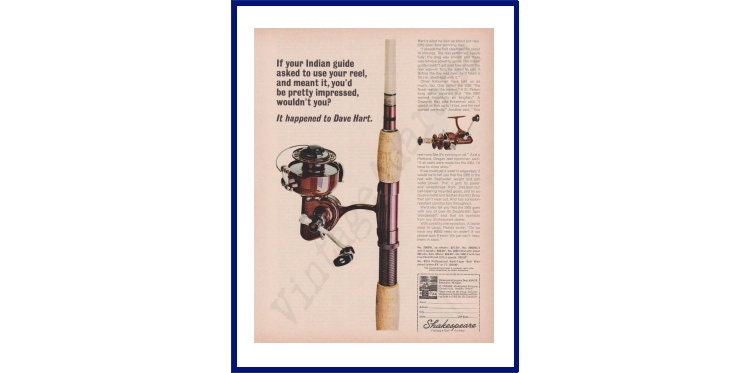 SHAKESPEARE FISHING REEL Original 1965 Vintage Color Print Advertisement if  Your Indian Guide Asked to Use Your Reel and Meant It . . . -  Canada