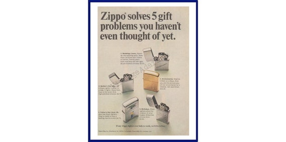 ZIPPO LIGHTERS Original 1967 Vintage Color Print