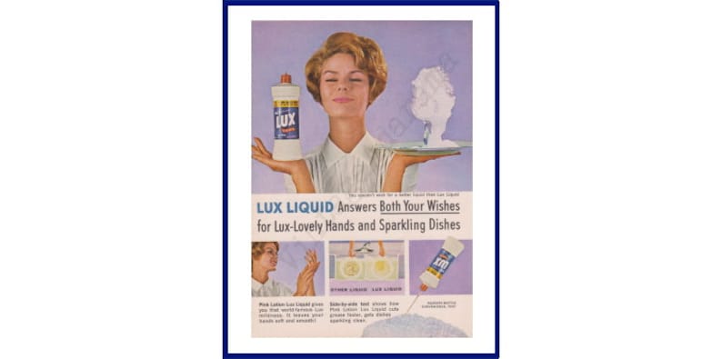 Lux Add LUX LIQUID DISH Soap Original 1962 Vintage Color Print Advertisement ...
