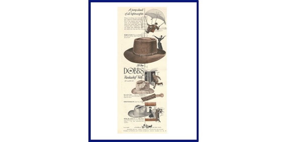Hats Original 1948 Vintage Print 
