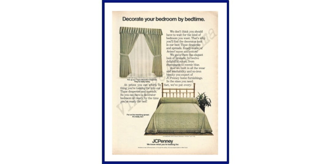 Jcpenney Home Furnishings Original 1972 Vintage Extra Large Etsy