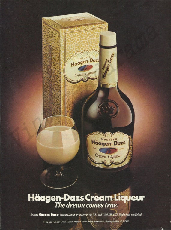 Haagen Dazs Cream Liqueur Original 1985 Vintage Print Etsy