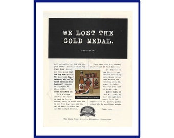 RED DOG BEER Original 1997 Vintage Color Print Advertisement "We Lost The Gold Medal. Somewhere." '95 Great American Beer Festival