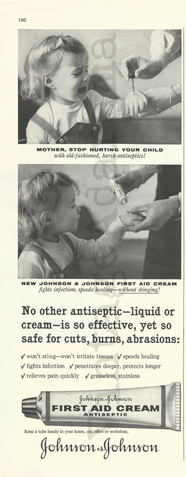 JOHNSON'S FIRST AID Cream Antiseptic Original 1957 Vintage Etsy