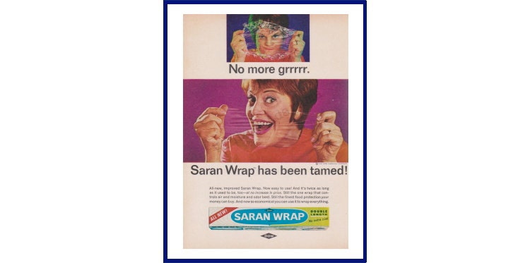 VTG Saran Wrap DOW 1959 Unopened 25 Ft. Roll NOS Plastic Wrap INCREDIBLY  RARE