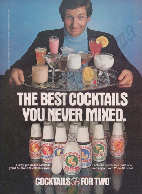COCKTAILS FOR TWO Original 1979 Vintage Color Print