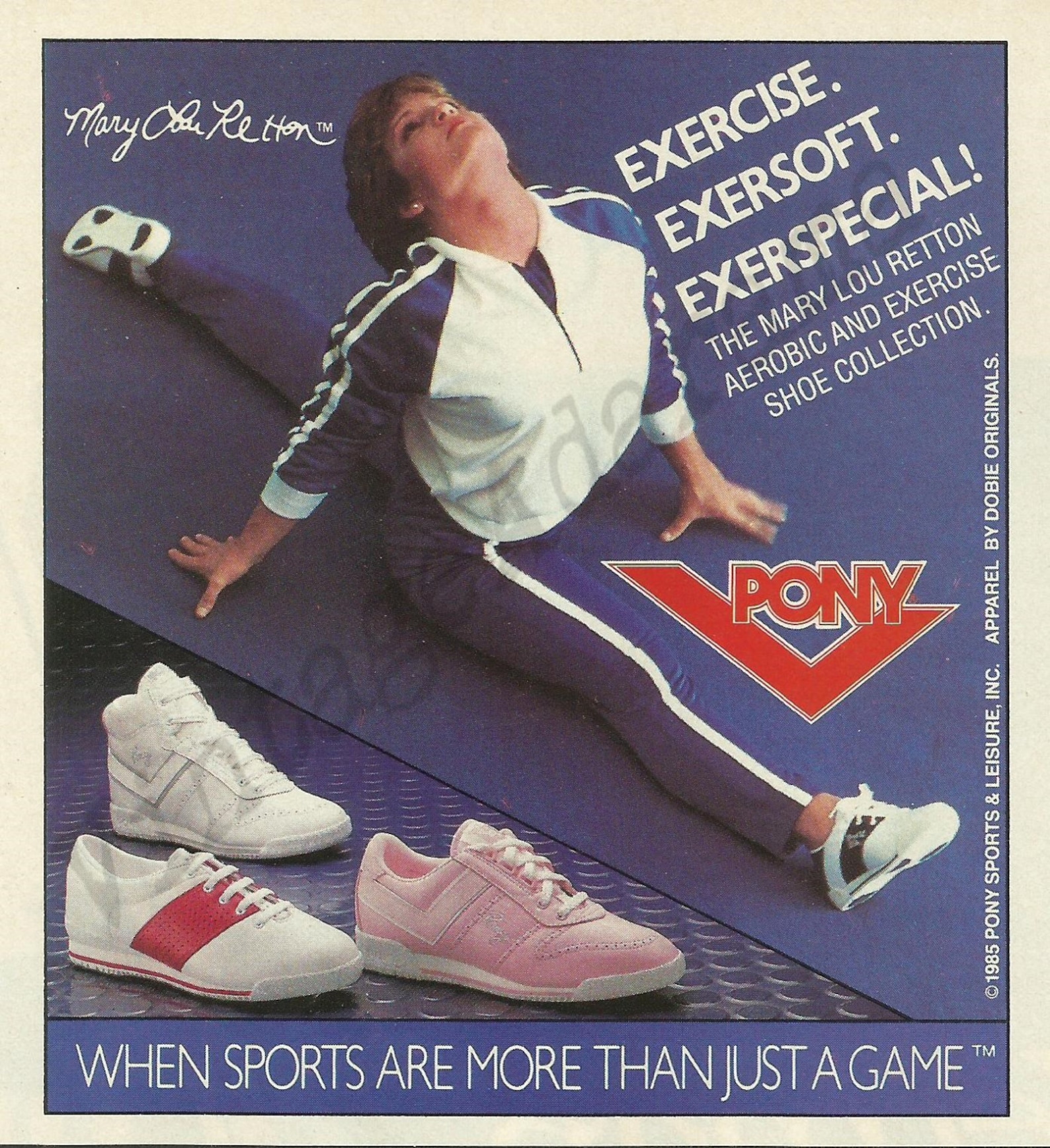 PONY SHOES Original 1985 Vintage Color Print Advertisement Mary Lou
