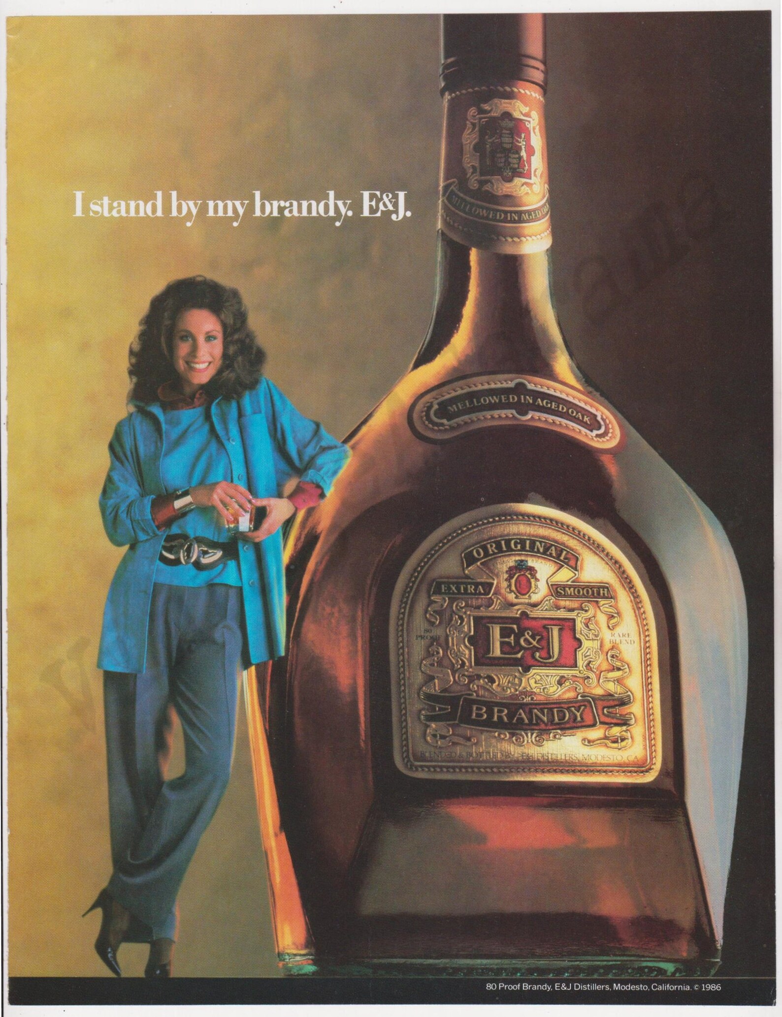 E & J BRANDY Original 1986 Vintage Color Print Advertisement i Stand by