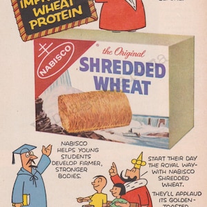 NABISCO SHREDDED WHEAT Breakfast Cereal Original 1964 Vintage Print Advertisement The Little King Cartoon by Otto Soglow image 2