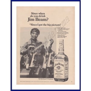 JIM BEAM Kentucky Bourbon Whiskey Original 1978 Vintage Black & White Print Advertisement - Pat McCloud, TV Producer