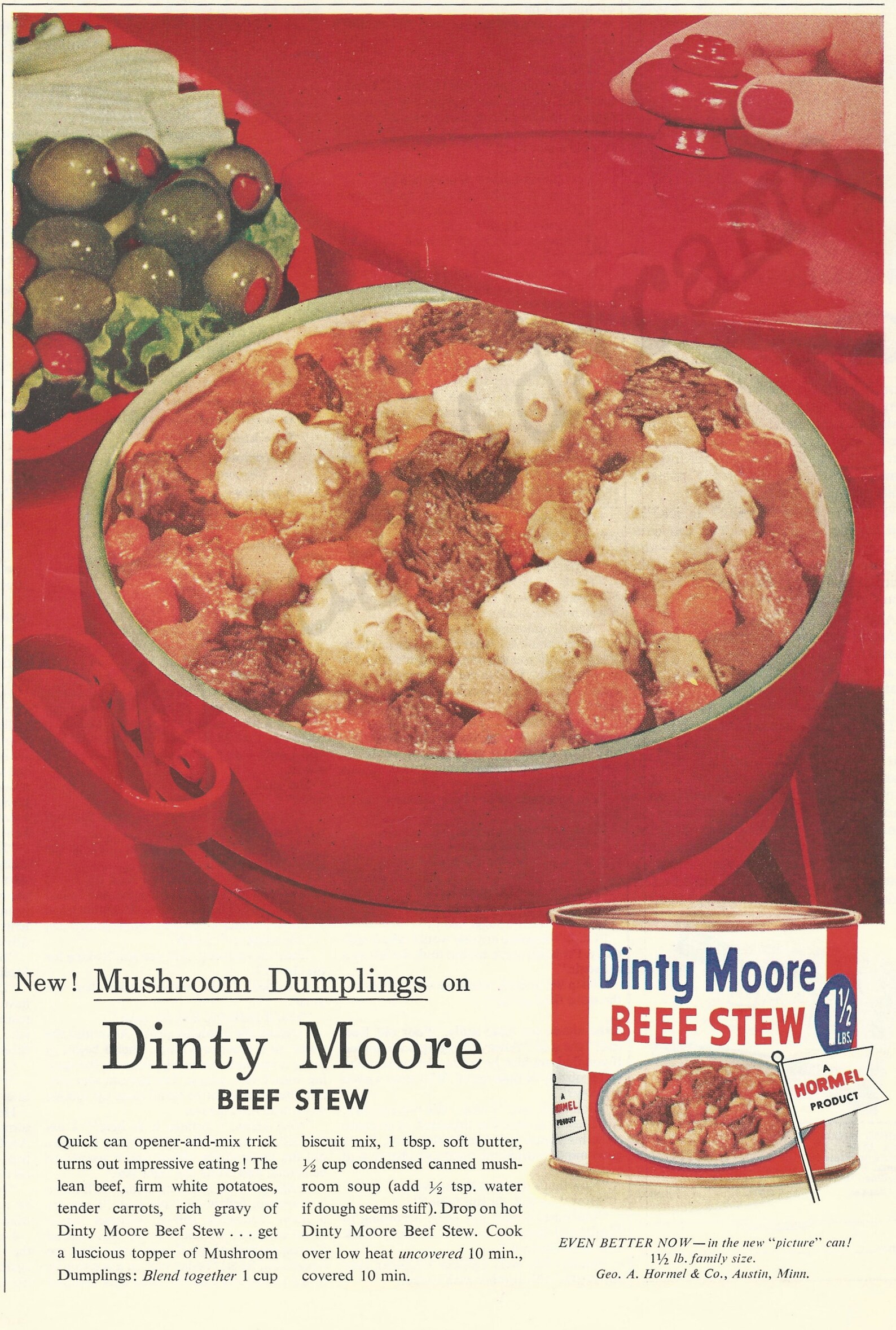 DINTY MOORE Beef Stew Original 1957 Vintage Color Print Advertisement ...