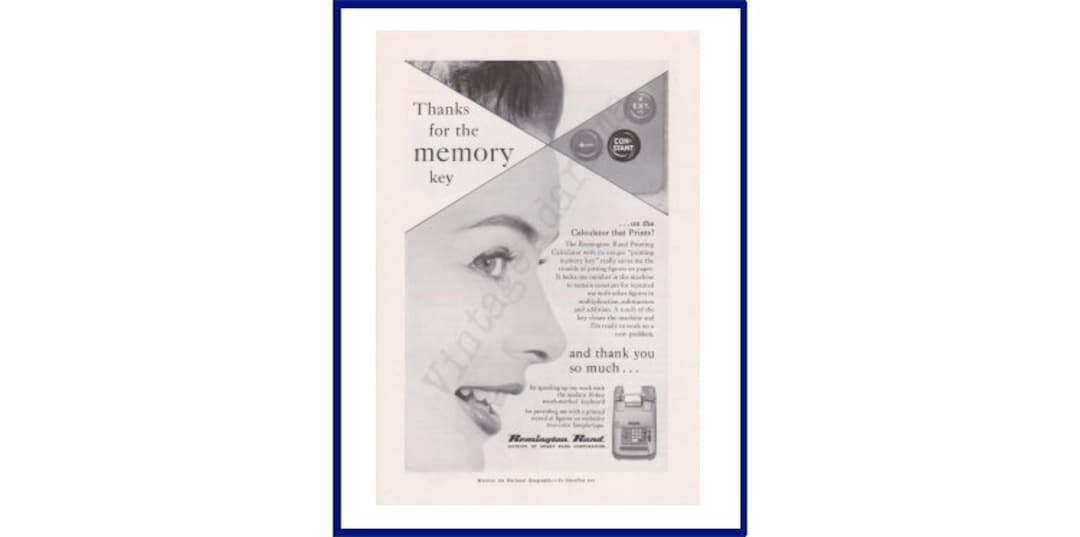 REMINGTON RAND Printing Calculator Original 1955 Vintage Print Etsy UK