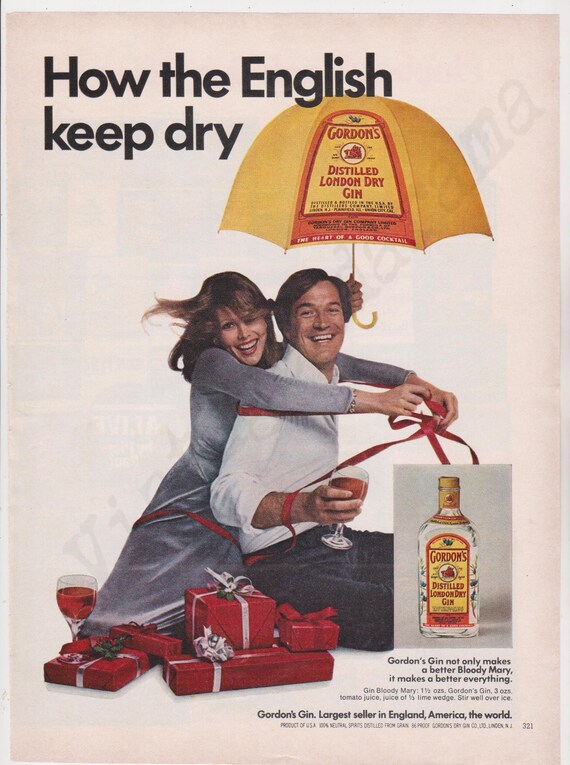 80s GORDONS GIN Advertisement 8x11 Vintage Alcohol Ad Beach 