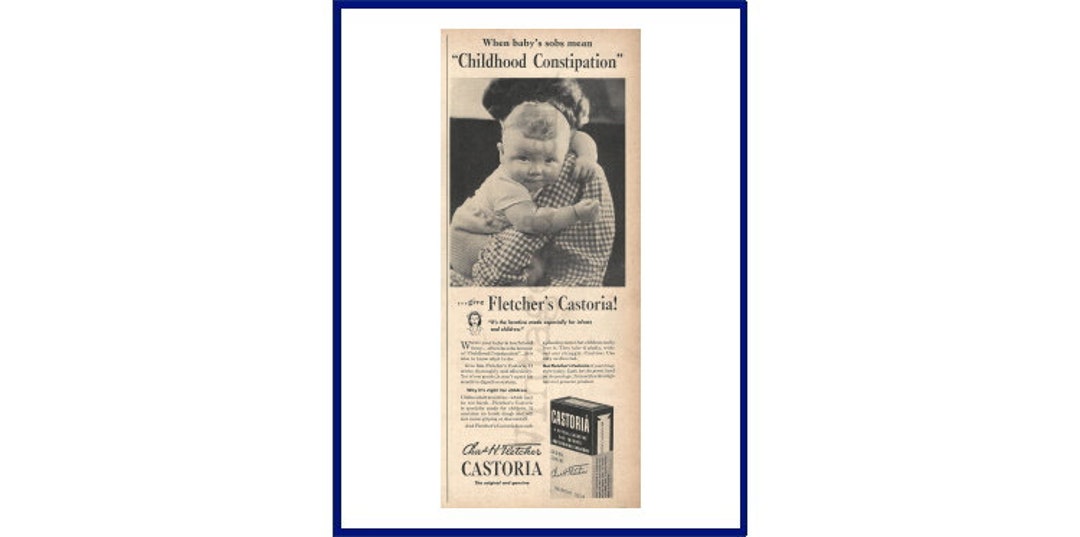 CASTORIA CHILDREN'S LAXATIVE Original 1947 Vintage Black & Etsy
