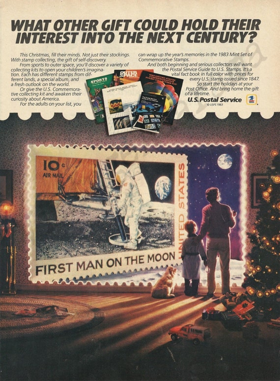 first man on the moon stamp original