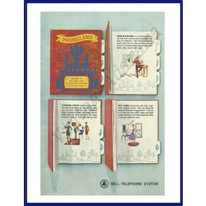 BELL TELEPHONE &quot;PHONELAND&quot; Original 1961 Vintage Color Print Advertisement  Home Interphone, Extension Phones, Bell Chime / Christmas Theme