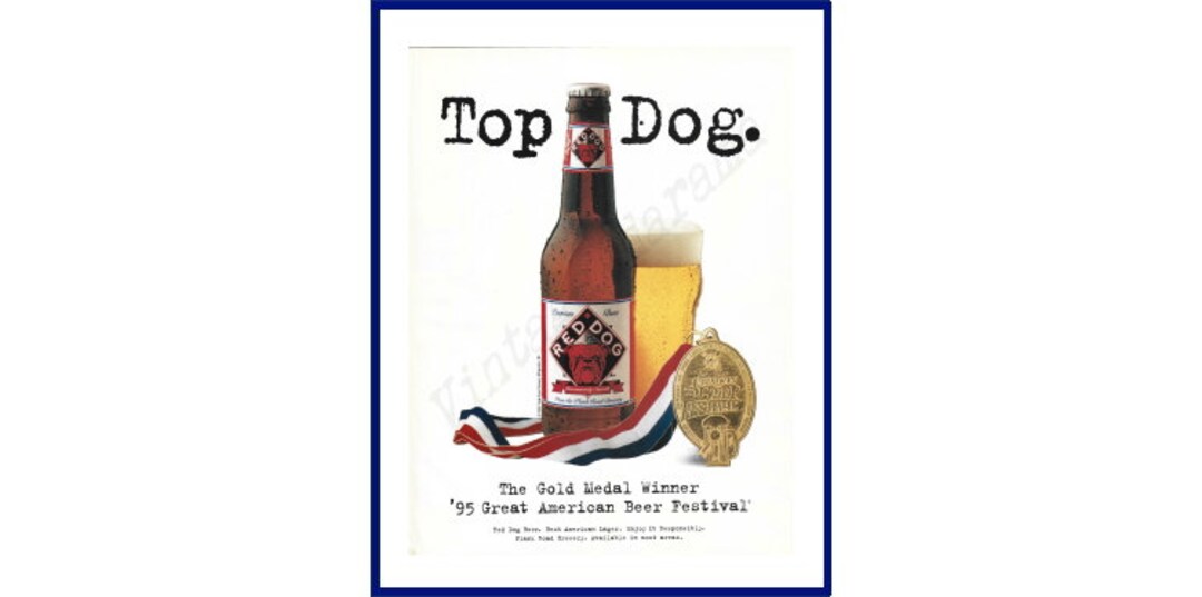 RED DOG BEER Original 1996 Vintage Color Print Advertisement Etsy
