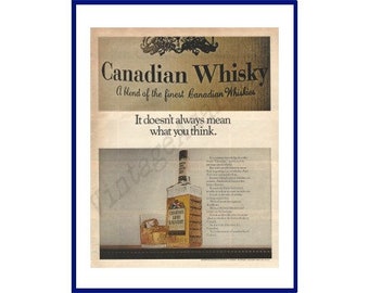 CANADIAN LORD CALVERT Whisky Original 1970 Vintage Extra Large Color Print Advertisement "It Doesn't Always Mean What You Think."
