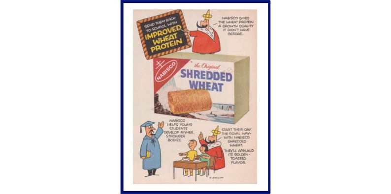 NABISCO SHREDDED WHEAT Breakfast Cereal Original 1964 Vintage Print Advertisement The Little King Cartoon by Otto Soglow image 1