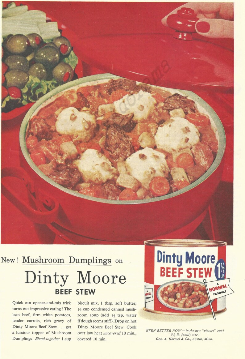 Dinty Moore Beef Stew Original 1957 Vintage Color Print | Etsy