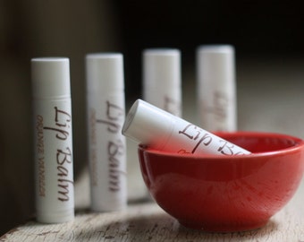 Handmade Lip Balm,  Orange Vanilla,  Natural Lip Balm Essential Oils, Womens Gift, Stocking Stuffer