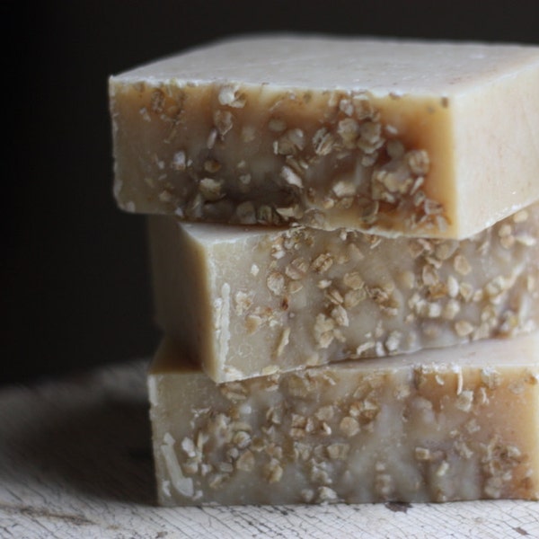 Oatmeal Soap Handmade,  Essential Oil Soap, All Natural Soap, Gentle Exfoliating Soap, Cold Process Soap, Vegan Soap