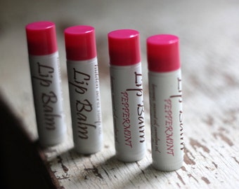 Peppermint Lip Balm, Natural Handmade Lip Balm, Hostess Coworker Gift for Her, Essential Oil Lip Balm