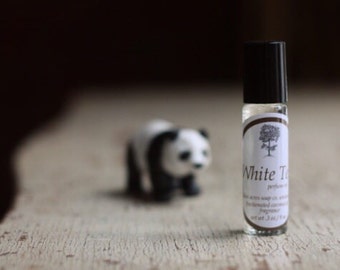White Tea Perfume Oil. Roll On Bottle. Purse and Travel Size.
