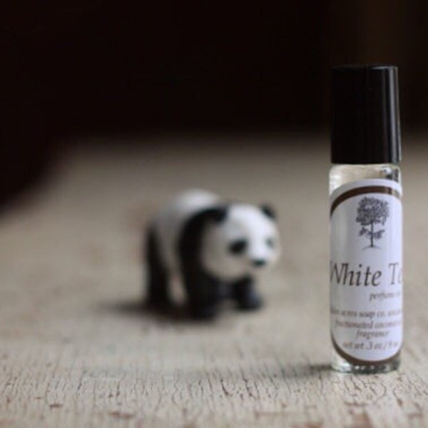 White Tea Perfume Oil. Roll On Bottle. Purse and Travel Size.