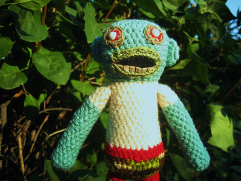 Zombie Guy handmade crochet, made to order image 2