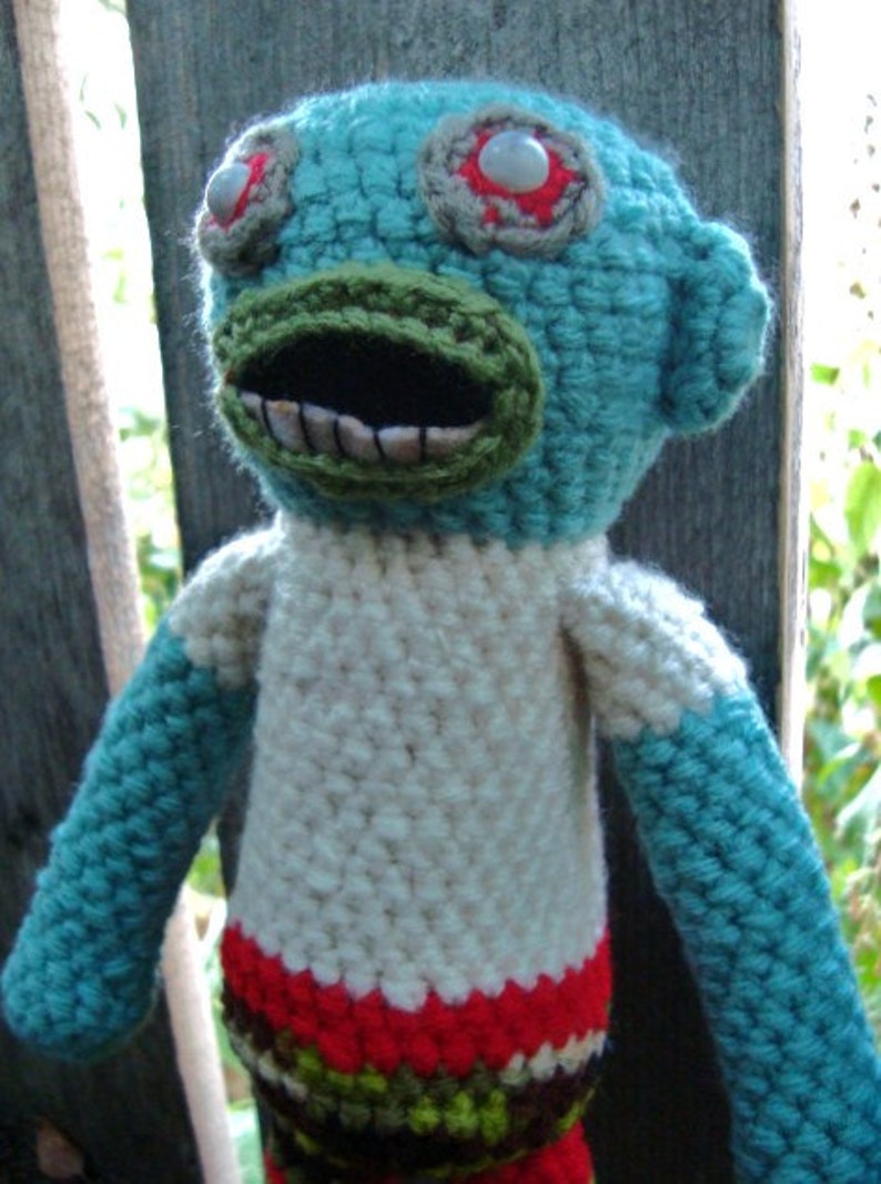 Zombie Guy handmade crochet, made to order image 5