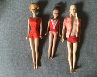 Barbie, Ken, and Skipper dolls 1963  -1975