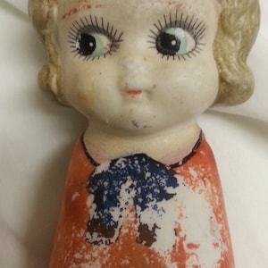 Bisque doll made in Japan with painted swimsuit