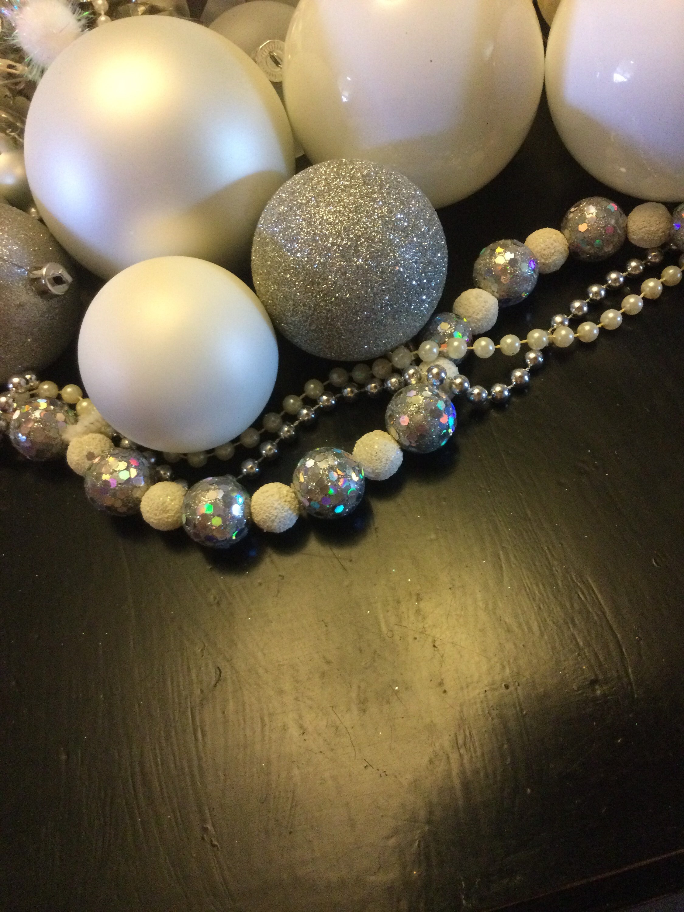 White and Silver Elegance Christmas Tree Ornaments - Etsy