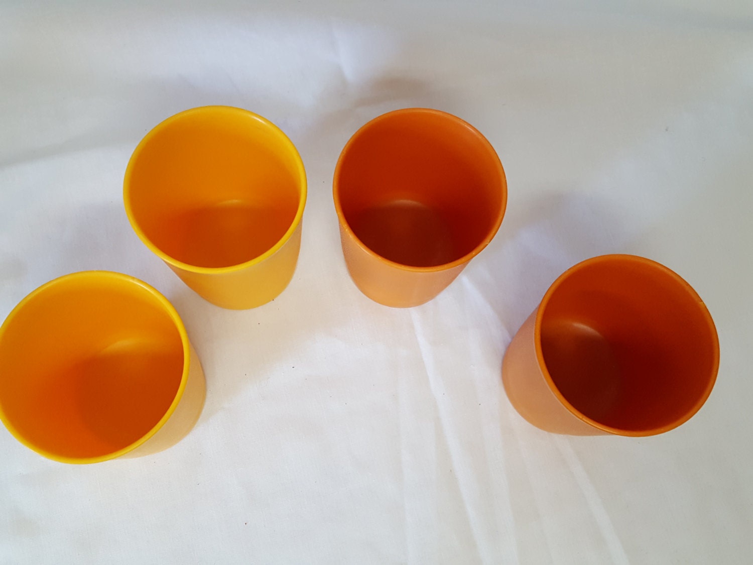 Tupperware Orange Color Tupperware Tumblers in Harvest Colors of Burnt Orange and Gold, 8 Oz ...