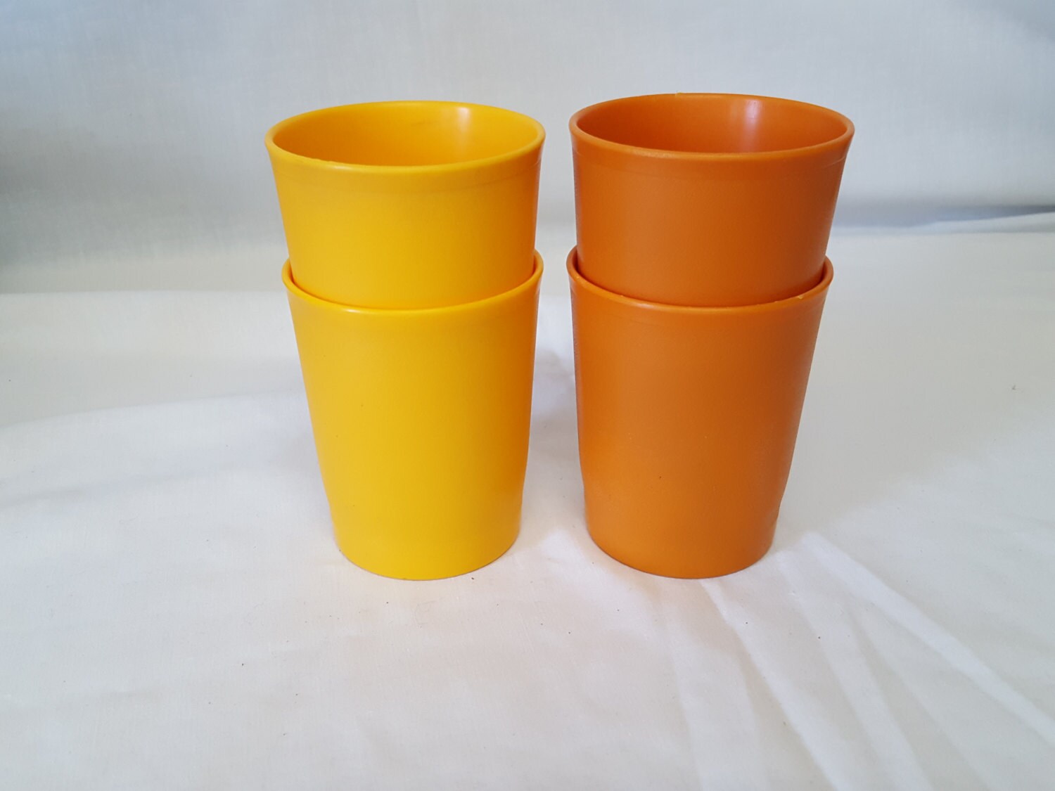 Tupperware Orange Color Tupperware Tumblers in Harvest Colors of Burnt Orange and Gold, 8 Oz ...