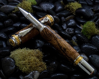 Texas "Fire" Water Oak Rollerball Titanium/ 22Kt. Gold Pen Majestic Rollerball Pen w/ Swarovski Crystal