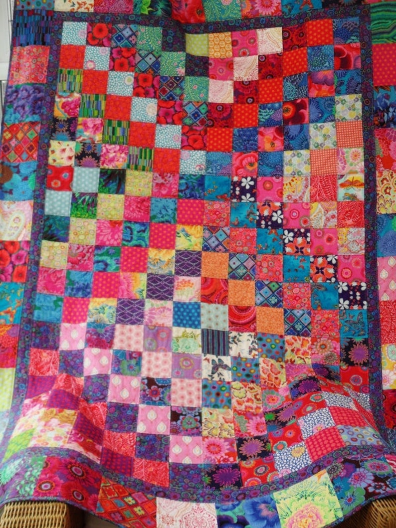 Patchwork quilt single bed quilt patchwork throw made to Etsy