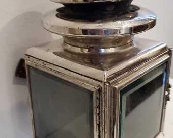 Antique Auto Lamp C.M. Hall Co Model 144E Chrome Casing Beveled Glass Made in Detroit Mich USA Anchoring Bolt Incl Side Lamp Careiage Buggy