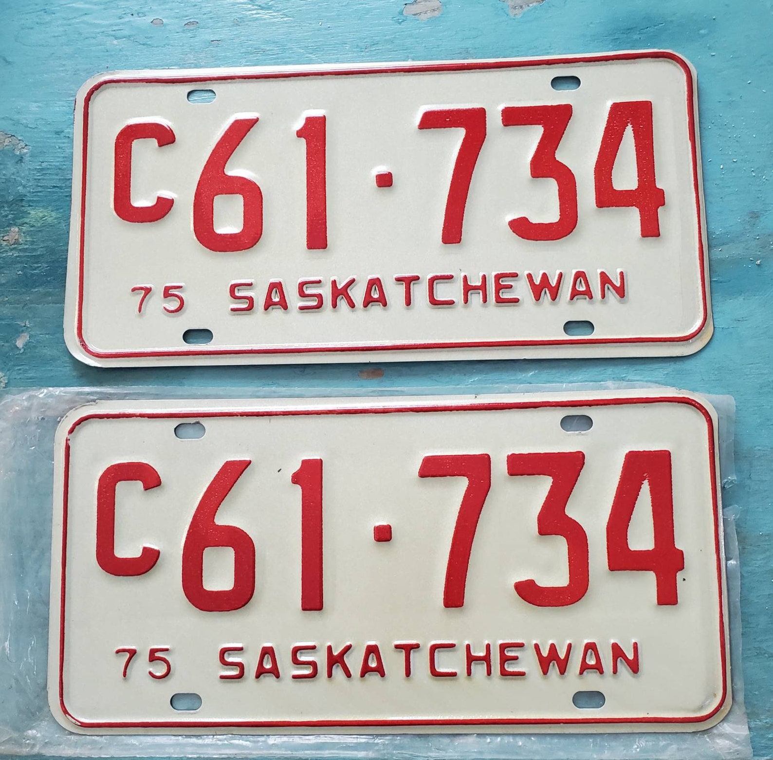 Vintage SK Saskatchewan Auto License Plates Pair 1975 Like New Etsy