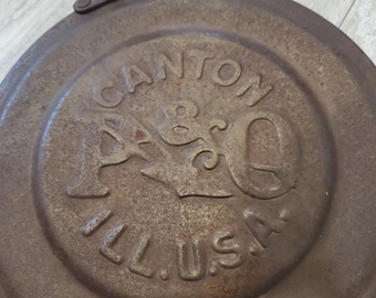 P & O Cast Plate Plow Equipment Hinged Lid Canton Ill USA Embossed Parlin Orendorff Brand Advertising Collectible Metal Rare Find