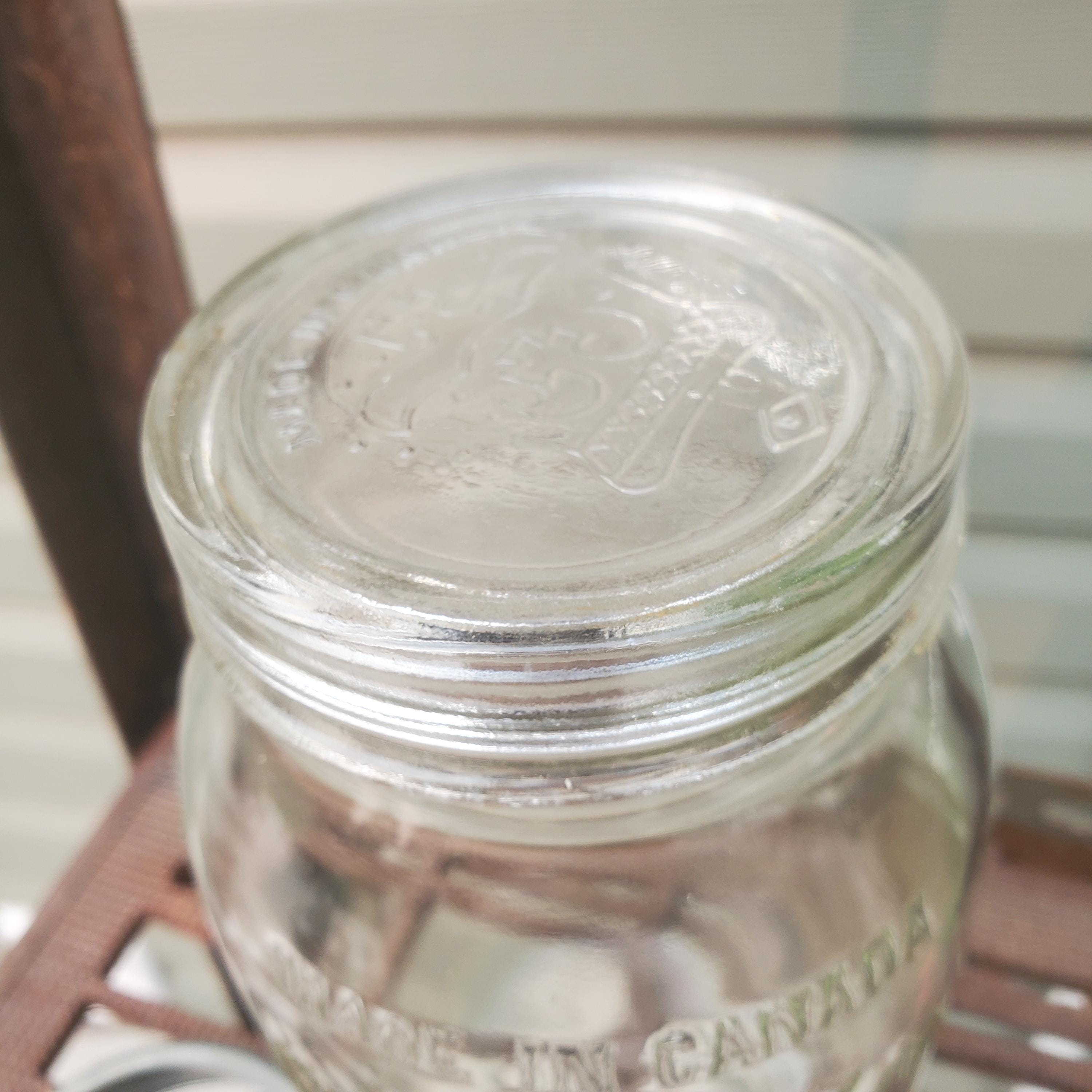 Vintage 1936 Crown Mason Jar, Imperial Qt, Canadian Glass Dated