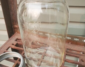 Vintage 1936 Crown Mason Jar, Imperial Qt, Canadian Glass Dated