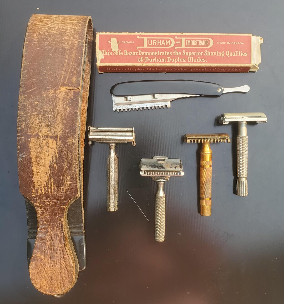 Vintage Shaving Lot Barber Razors Tools Durham Duplex Demonstrator W ...