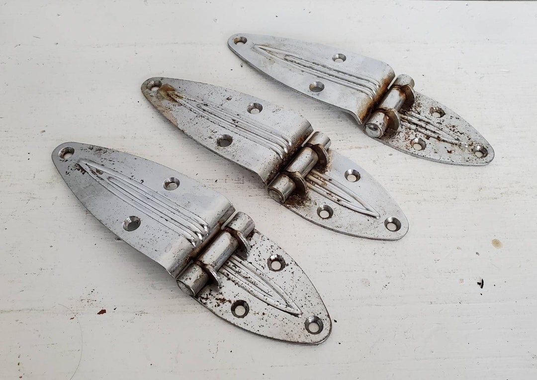 Vintage Ice Box Hinges Large Vintage Cooler Used Heavy Gauge Chrome