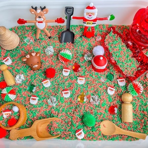 Christmas Sensory Bin, Christmas Sensory, Taste Safe, Montessori