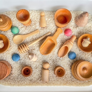 Deluxe Set Of Sensory Bin Tools, Small Wooden Tools, Sensory tools, Montessori