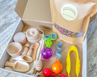 FULL Small Sensory Starter Set, Small wooden sensory bin tools, Learning Resources tools, Montessori