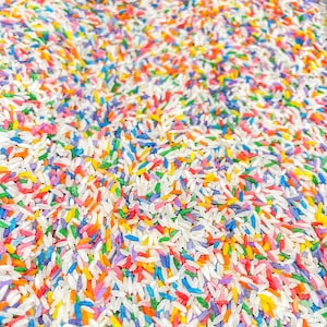 Birthday Rice Mix #1, Sensory Bin Filler, Colored Rice, Sensory Play, Bright Sensory Bin Filler, Taste Safe, Montessori