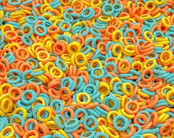 Summer O's #1, Relleno de contenedor sensorial, Pasta de colores, Juego sensorial, Relleno de contenedor sensorial brillante, Montessori